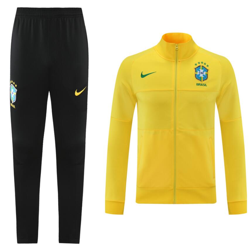 2021/22 Brazil Yellow Training Kits Jacket with Pants